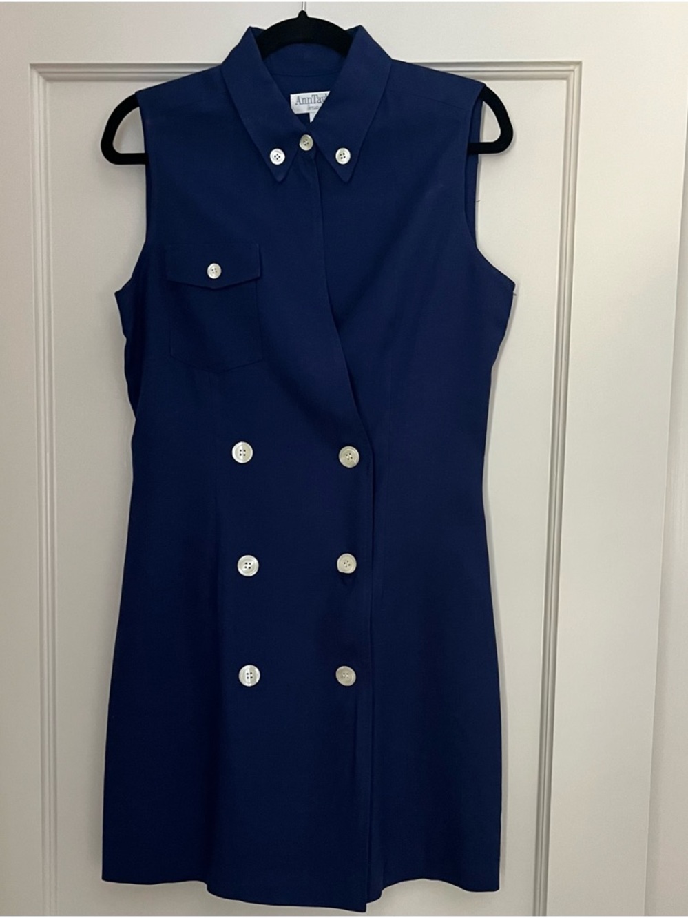 Vtg Ann Taylor Sleeveless Double-Breasted Dress, Sz 10 but fits closer to 6/8